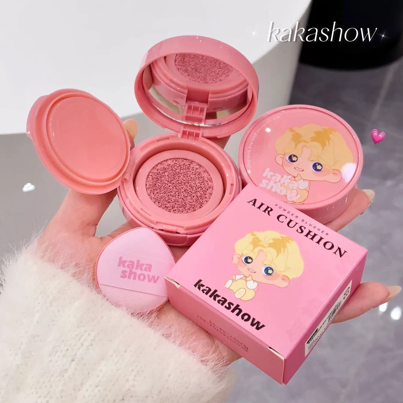 Kakashow Peach Air Cushion Blush Powder Cream