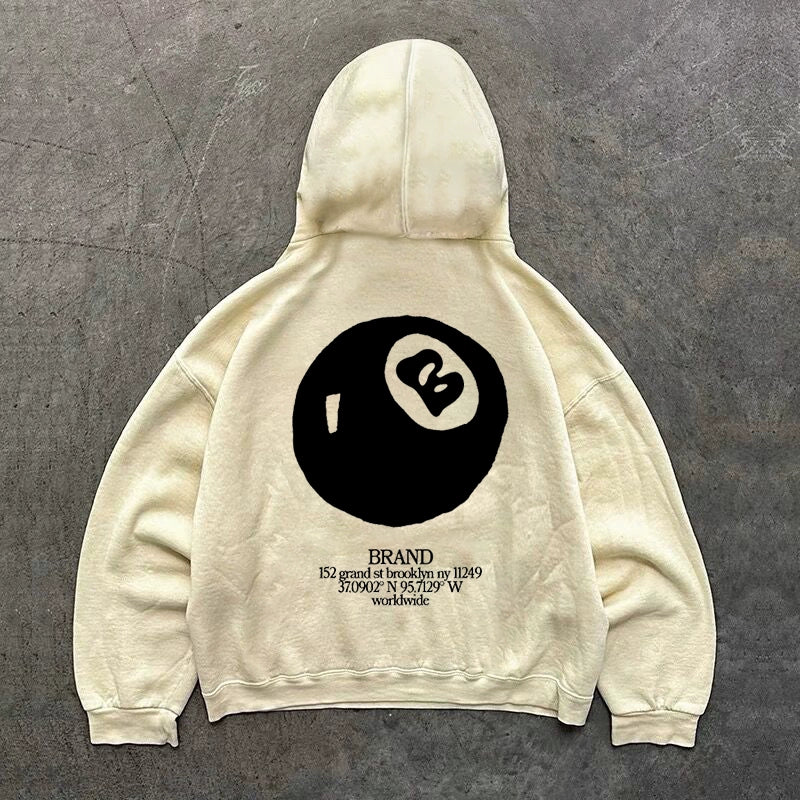 Vintage Autumn And Winter Hooded Sweatshirt