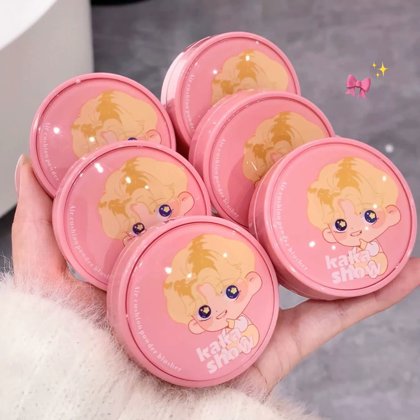 Kakashow Peach Air Cushion Blush Powder Cream