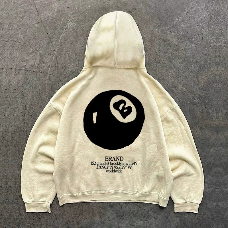 Vintage Autumn And Winter Hooded Sweatshirt