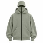 Anti-Social Balaclava Zip-Up Hoodie – Unisex Oversized