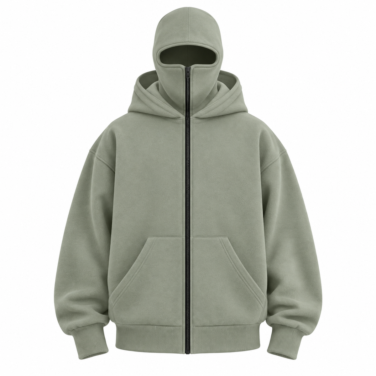 Anti-Social Balaclava Zip-Up Hoodie – Unisex Oversized