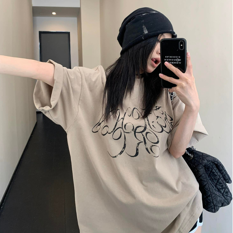 Loose Retro Floral Print Oversized T-shirts