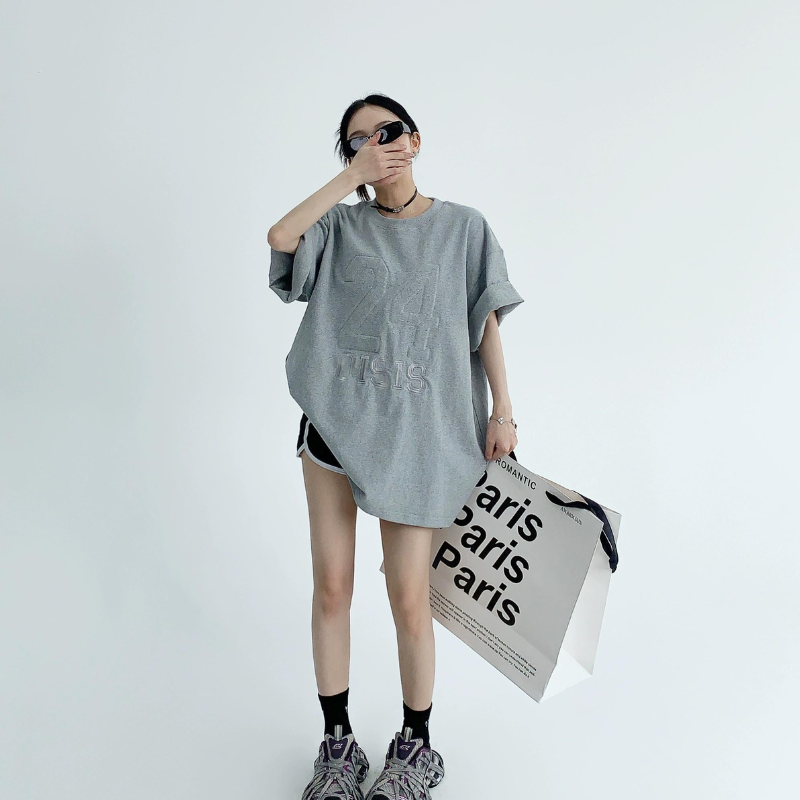 Black Frech Rce Oversized T-Shirts