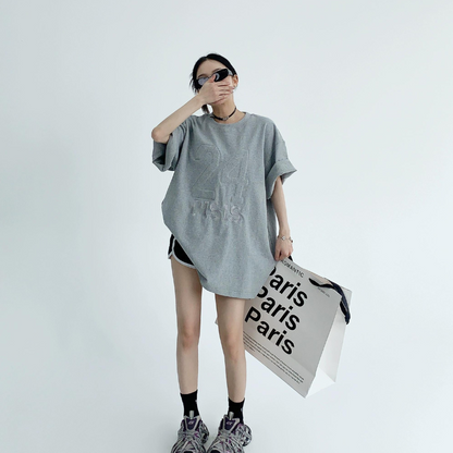 Black Frech Rce Oversized T-Shirts