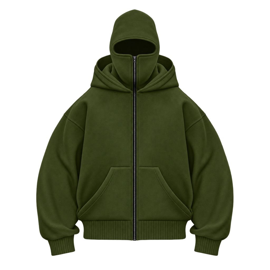 Anti-Social Balaclava Zip-Up Hoodie – Unisex Oversized