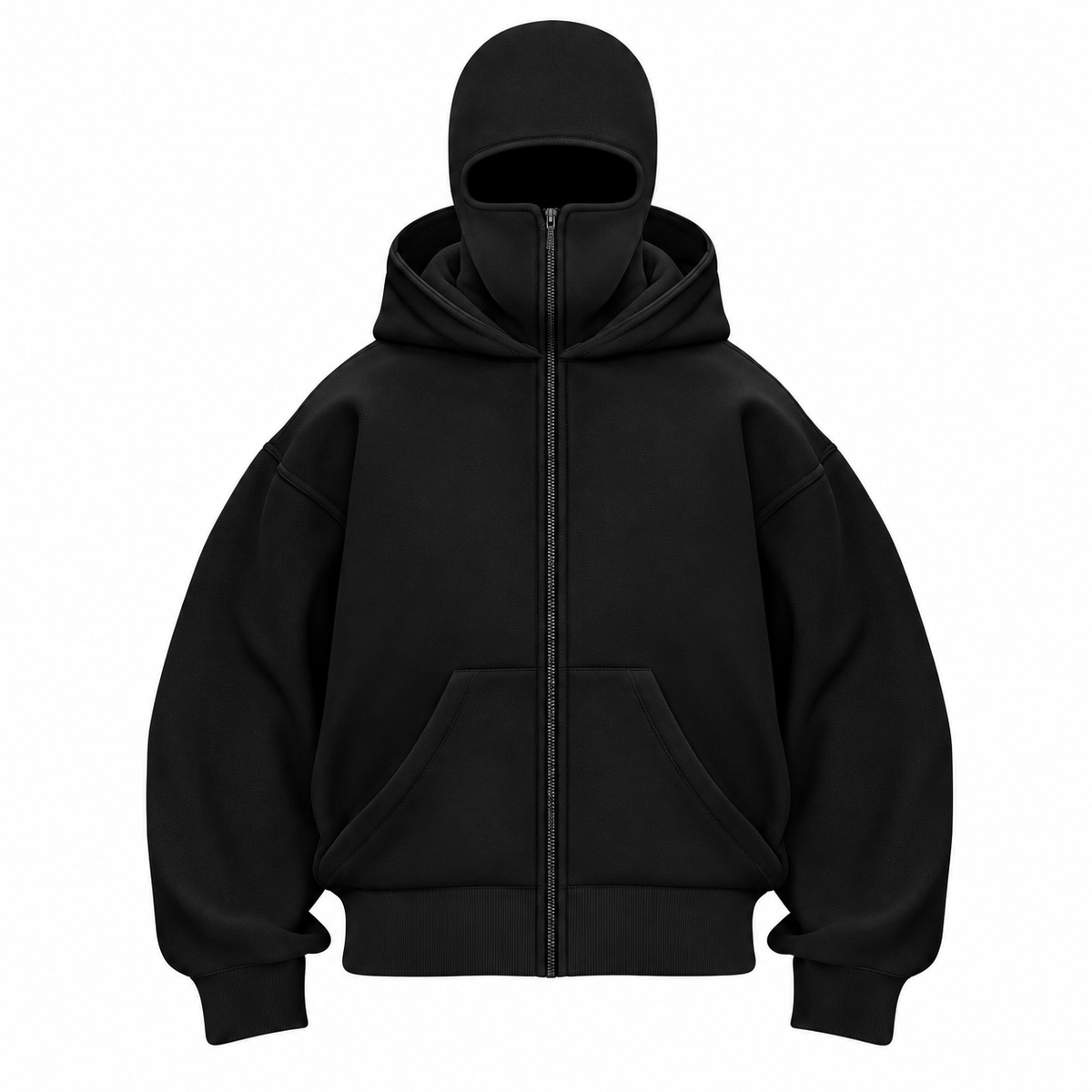 Anti-Social Balaclava Zip-Up Hoodie – Unisex Oversized