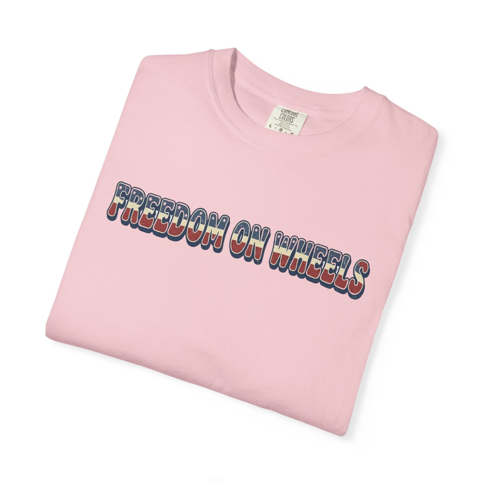 Freedom on Wheels T‑Shirt — 4th of July Motorcycle Rally Tee