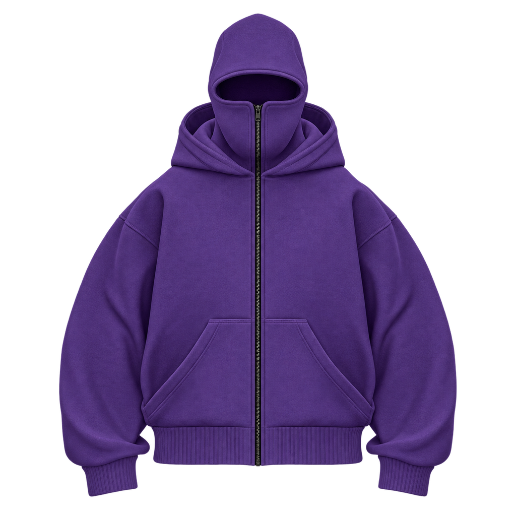 Anti-Social Balaclava Zip-Up Hoodie – Unisex Oversized
