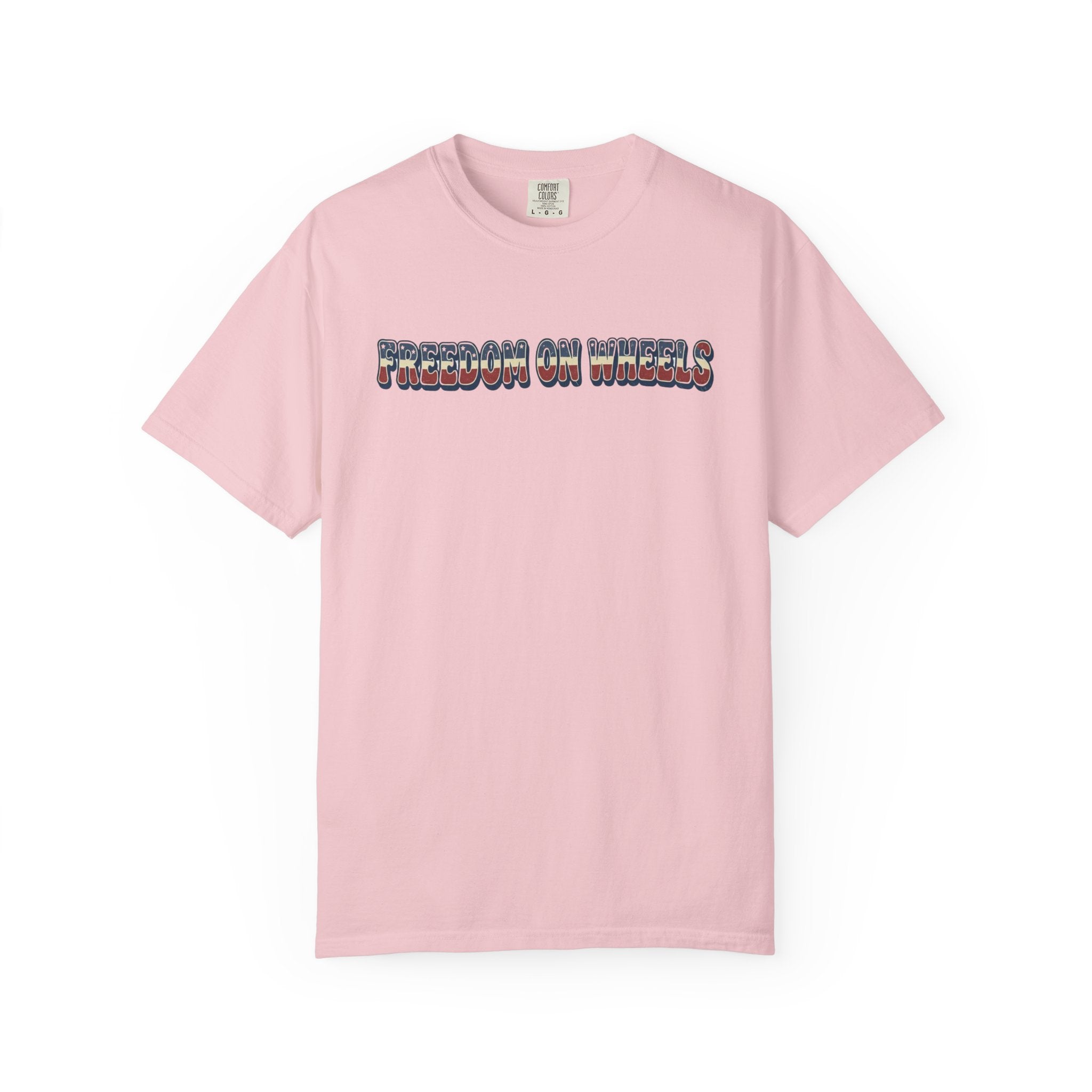 Freedom on Wheels T‑Shirt — 4th of July Motorcycle Rally Tee