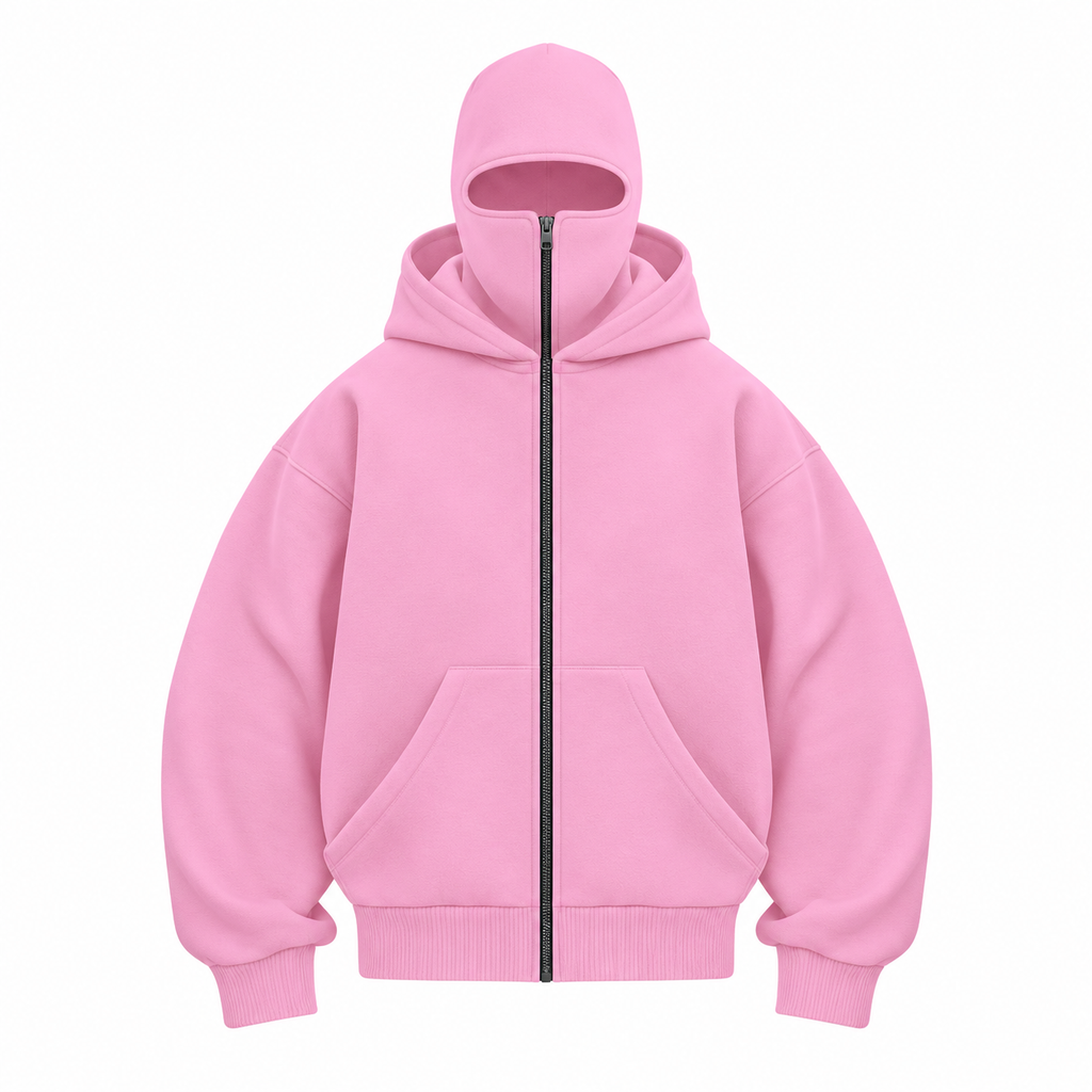 Anti-Social Balaclava Zip-Up Hoodie – Unisex Oversized