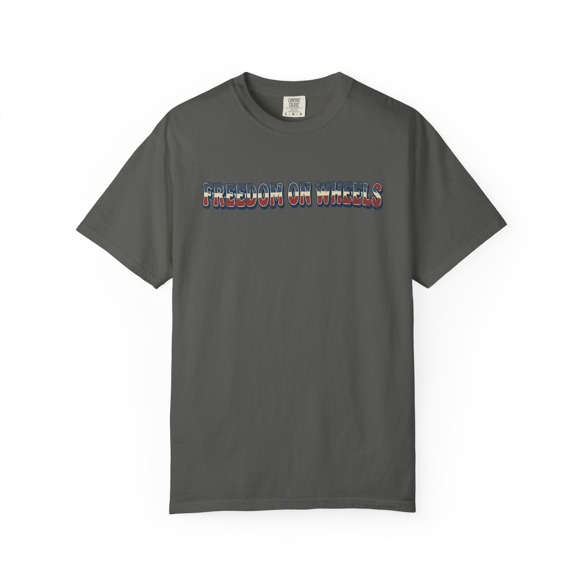 Freedom on Wheels T‑Shirt — 4th of July Motorcycle Rally Tee