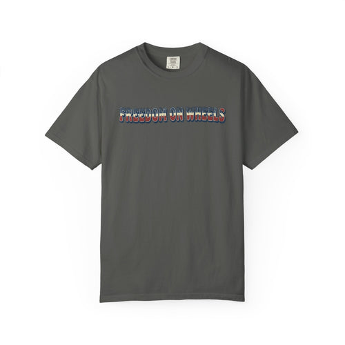 Freedom on Wheels T‑Shirt — 4th of July Motorcycle Rally Tee