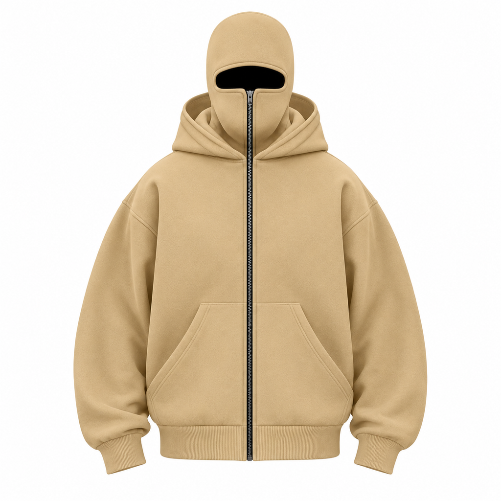 Anti-Social Balaclava Zip-Up Hoodie – Unisex Oversized