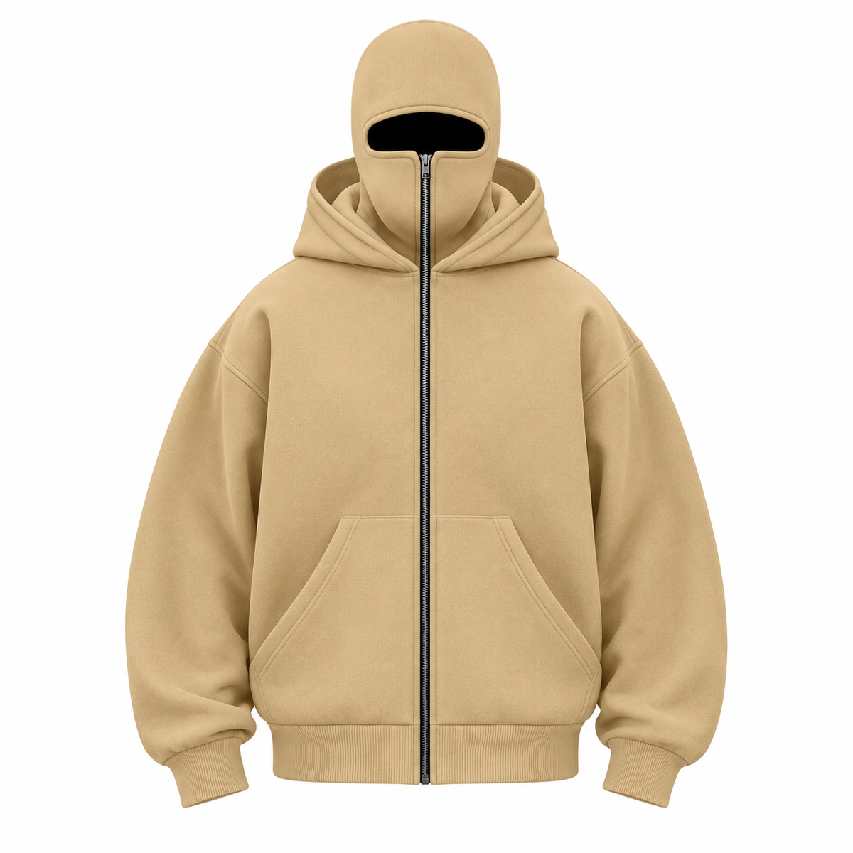 Anti-Social Balaclava Zip-Up Hoodie – Unisex Oversized