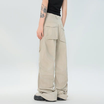 Retro Slim Fit Straight Overalls Pants