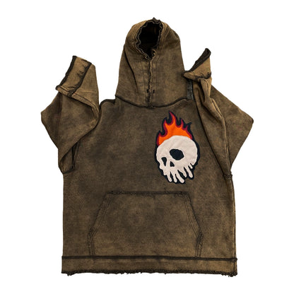 Flame Skull Reverse Old for Autumn Sweatshirt