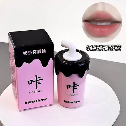 Milk Tea Cup Lip Glaze Matte Cartoon Kakashow