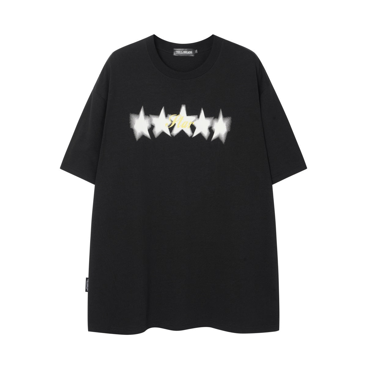 Removable Star  Fun Loose Crewneck T-shirt Short Sleeve