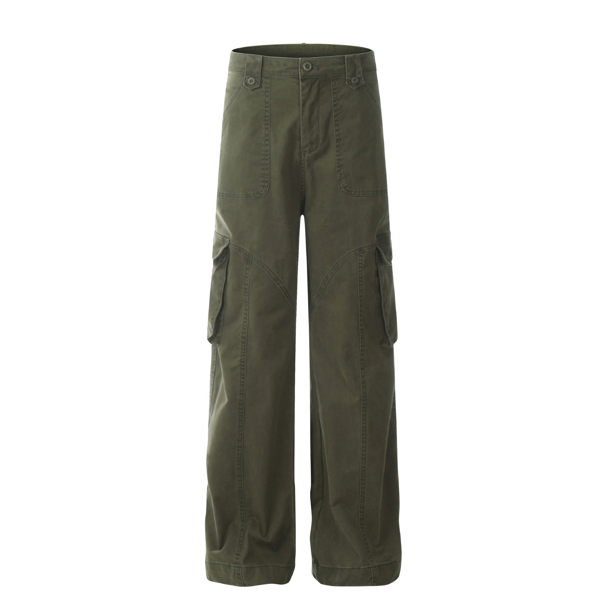 Retro Khaki Straight Cargo Pants