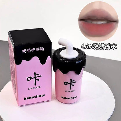 Milk Tea Cup Lip Glaze Matte Cartoon Kakashow