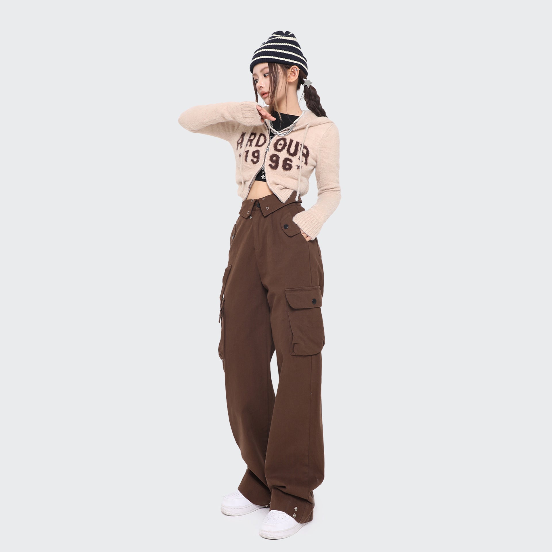 Sense High Waist Overalls leg pants