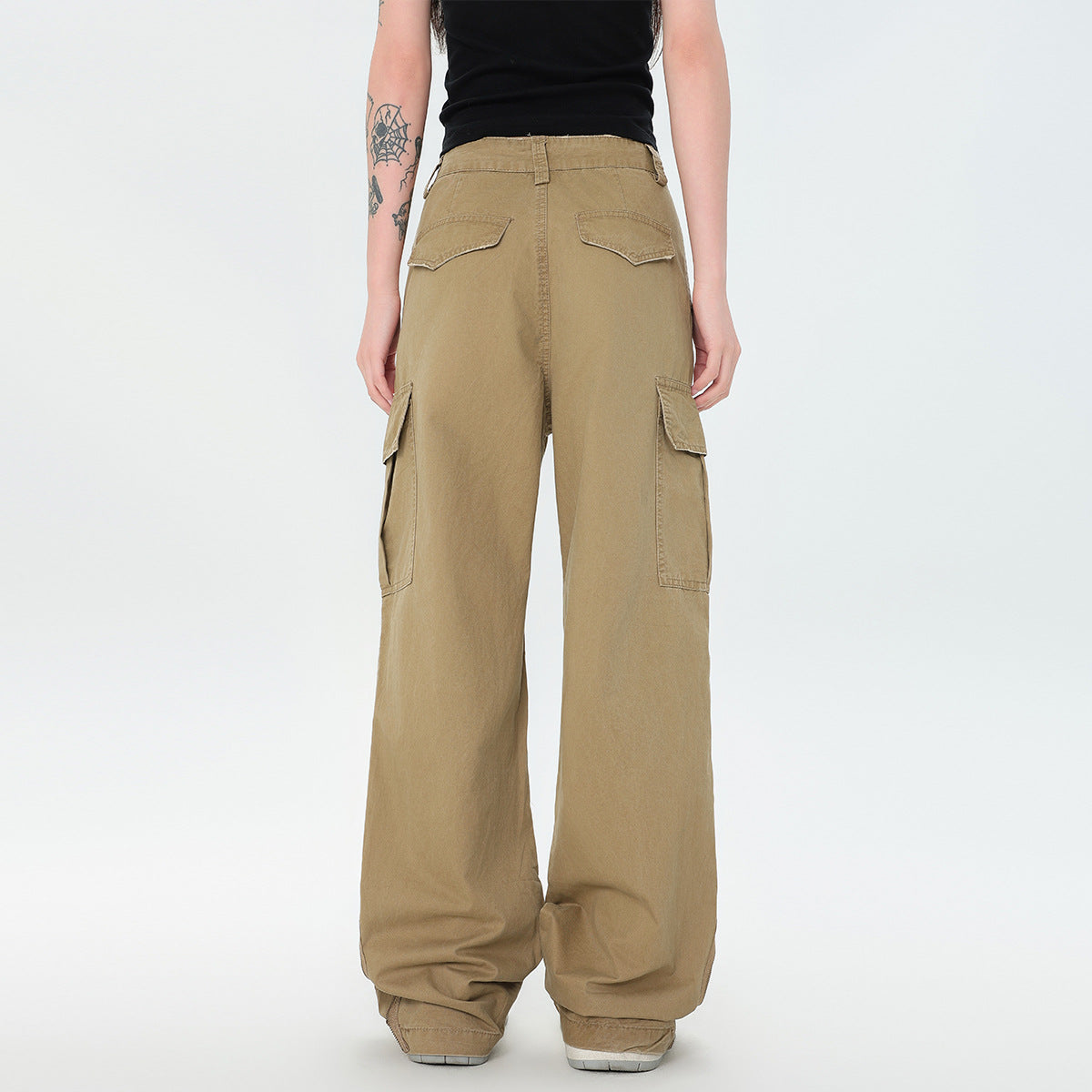 Vintage Straight Tube Cotton Overalls Leg Pants