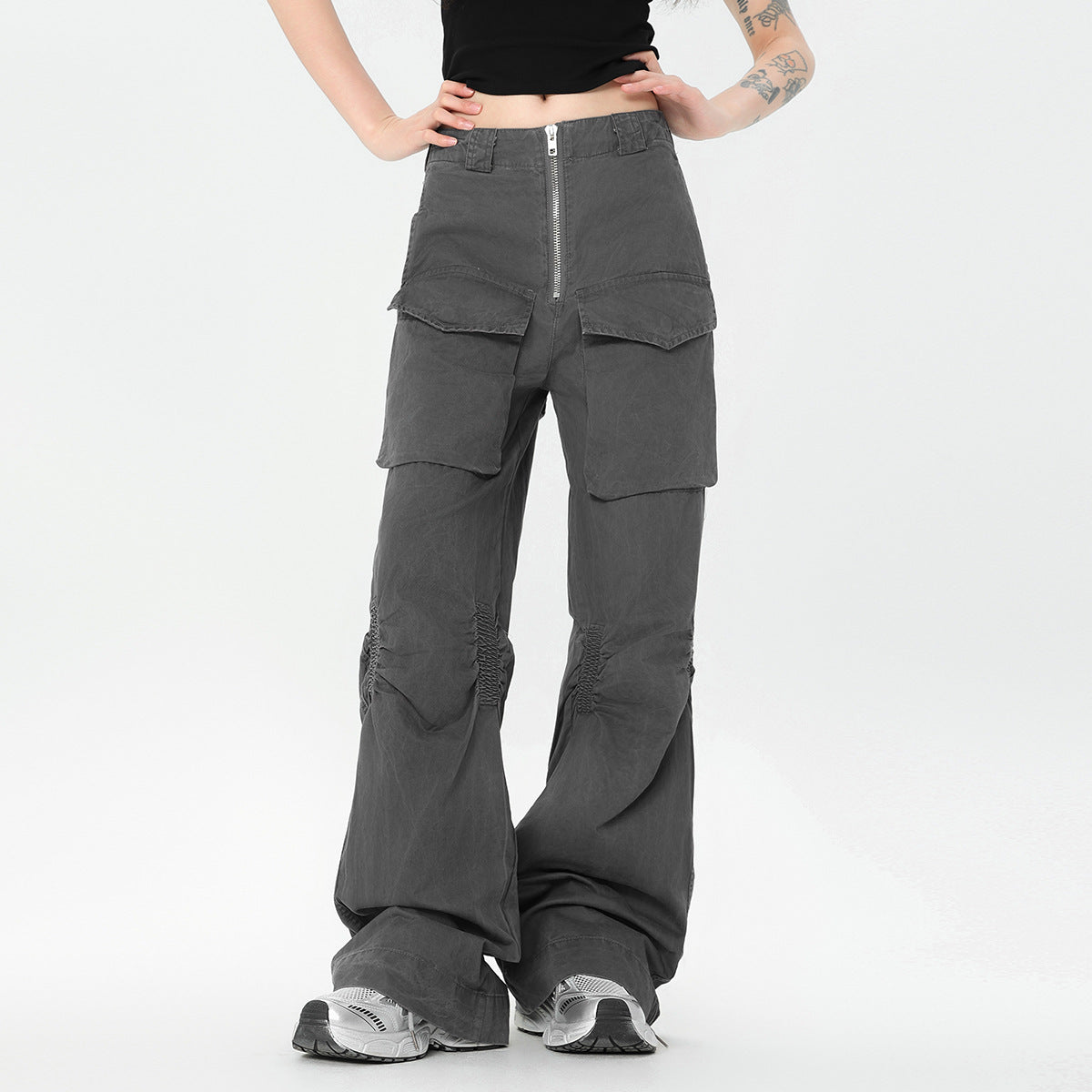 Retro Slim Fit Straight Overalls Pants