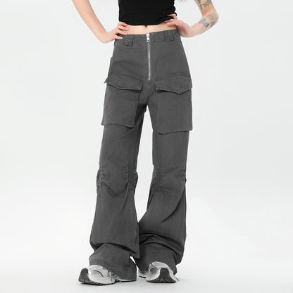 Retro Slim Fit Straight Overalls Pants