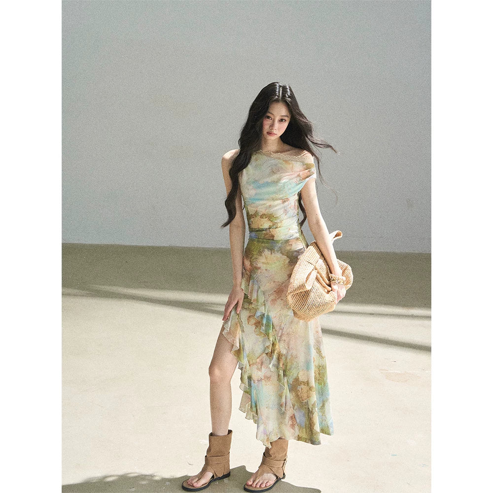 AOMALM™ Women's Off-Shoulder Floral Lace Maxi Dress