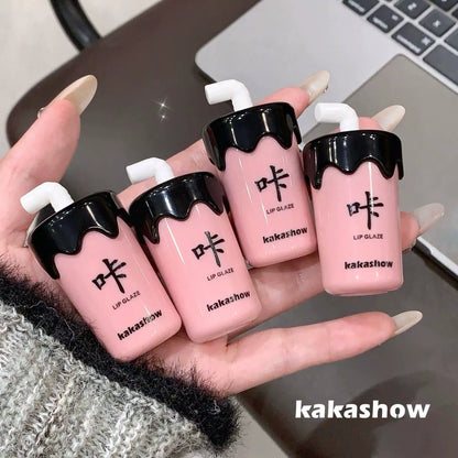 Milk Tea Cup Lip Glaze Matte Cartoon Kakashow