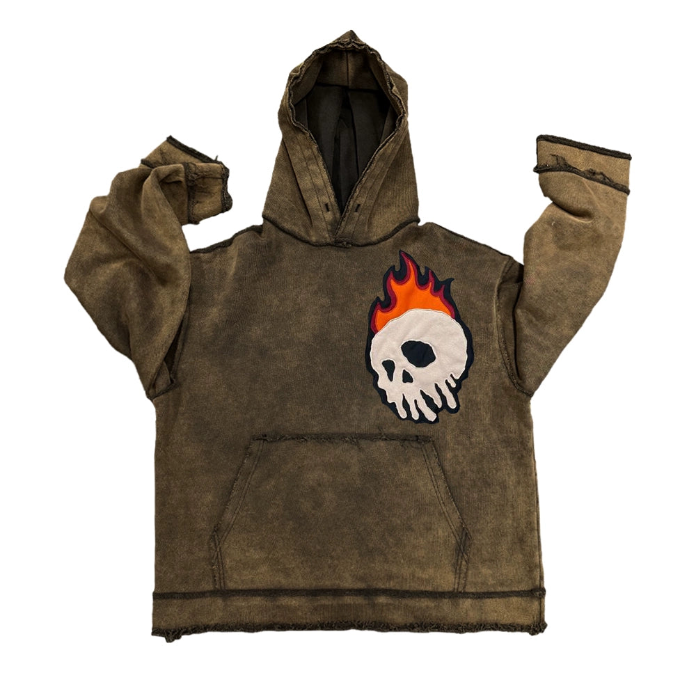 Flame Skull Reverse Old for Autumn Sweatshirt