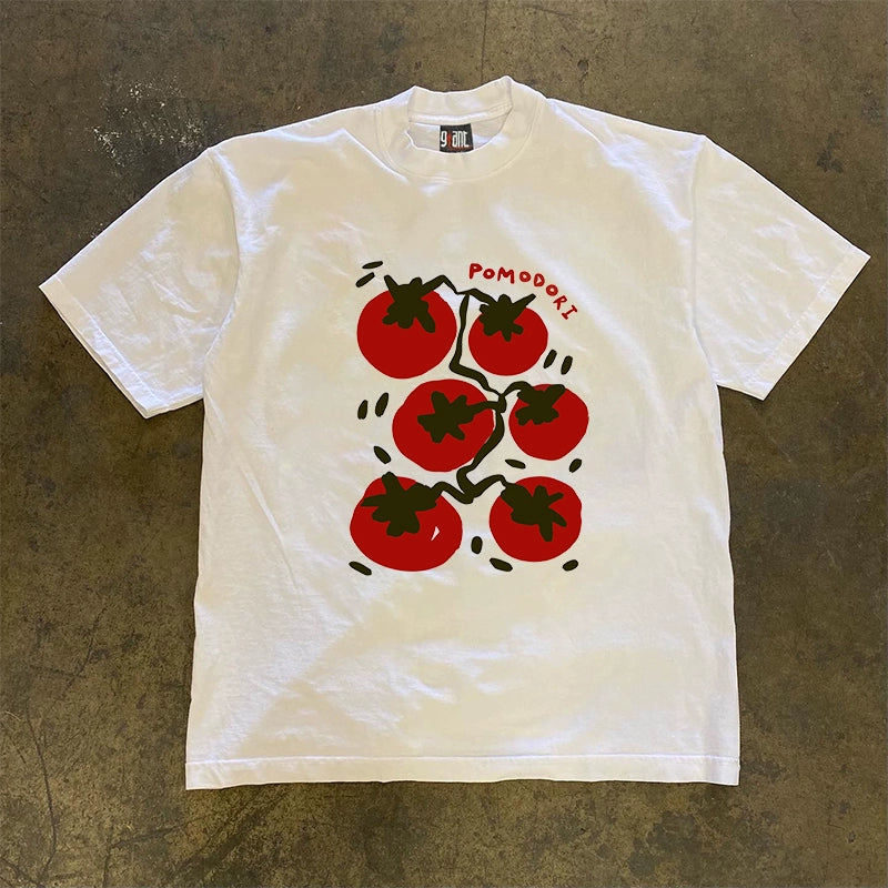 Red Tomato Short-sleeved T-shirt Oversized for Unisex