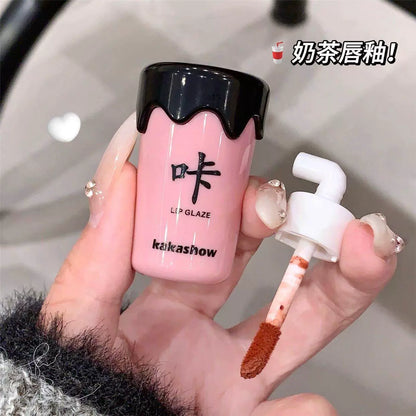 Milk Tea Cup Lip Glaze Matte Cartoon Kakashow