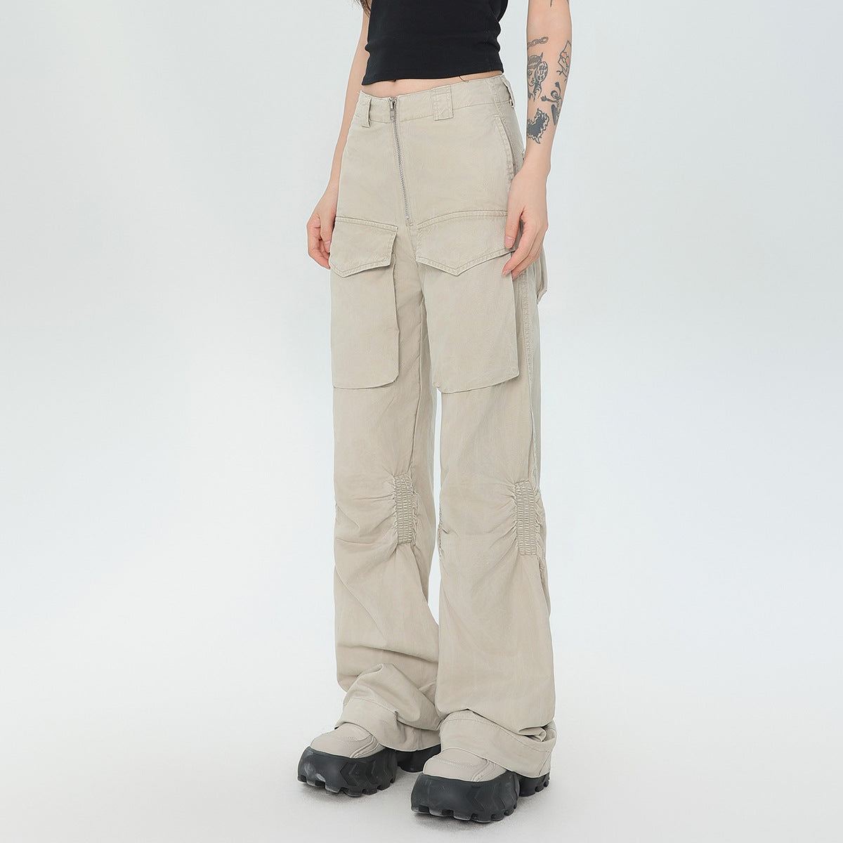 Retro Slim Fit Straight Overalls Pants