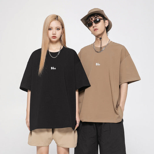 Unisex Couples T-shirt Loose Japanese Retro Casual Trend Crady