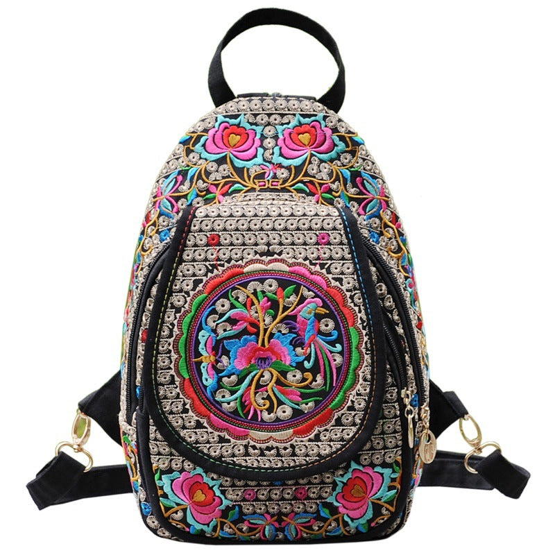 Yunnan Student Backpack  | Ethnic Embroidery Women's Canvas Bag Crady
