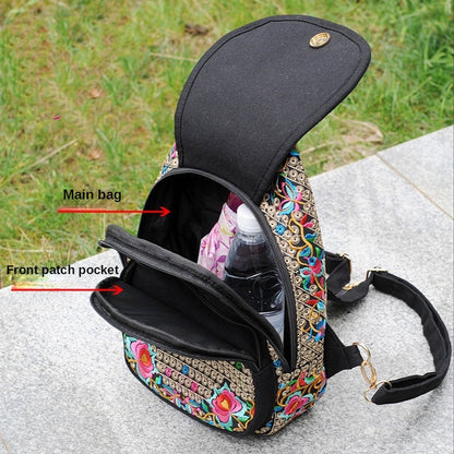 Yunnan Student Backpack  | Ethnic Embroidery Women's Canvas Bag Crady