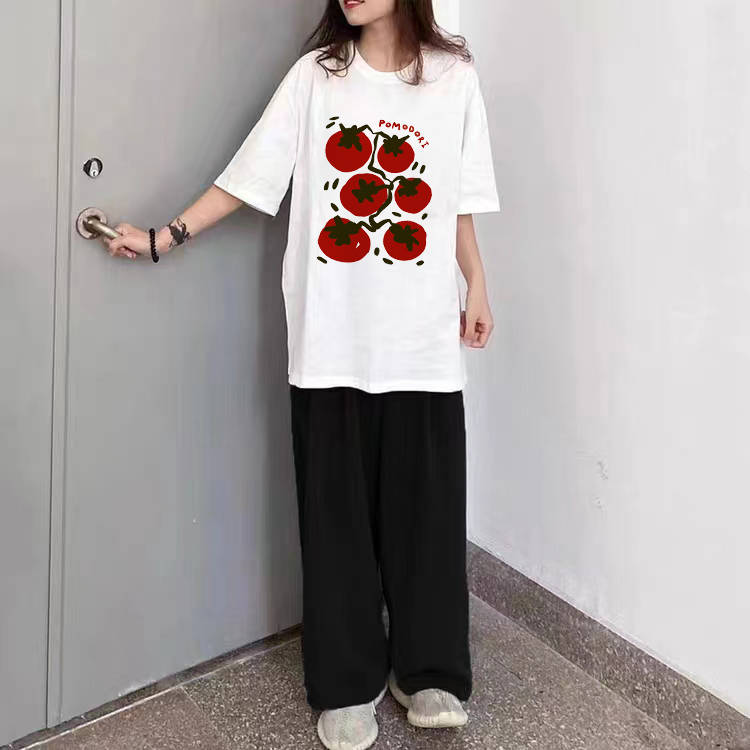 Red Tomato Short-sleeved T-shirt Oversized for Unisex